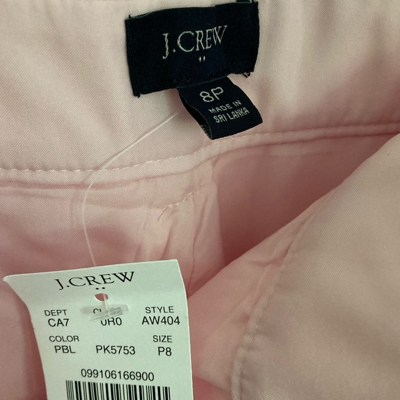 J Crew Factory Pink Linen and Lined Cropped Pants 8P New With Tags